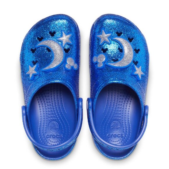 Disney Mickey Mouse Wishes Come True Blue Glitter Adult Clogs by Crocs NWT M4/W6 - Picture 1 of 3